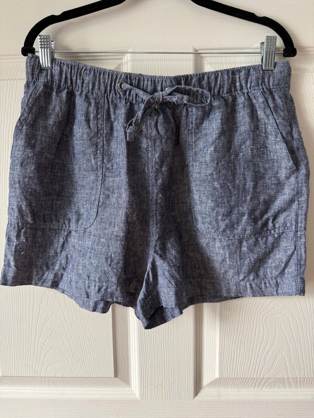 C&C California 100% Linen Chambray Drawstring Shorts Women’s Size L